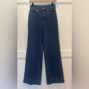 NWT J. Crew Women's Wide Leg Trouser Jeans Dark Wash Sz 25